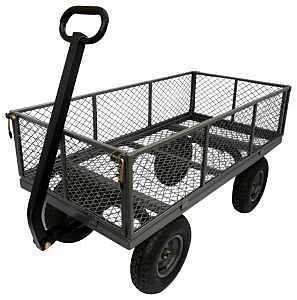 Landscapers Select TC4205EG Garden Cart, 1200 lb, Steel Deck, 4-Wheel, 13 in Wheel, Pneumatic Wheel, Pull Handle