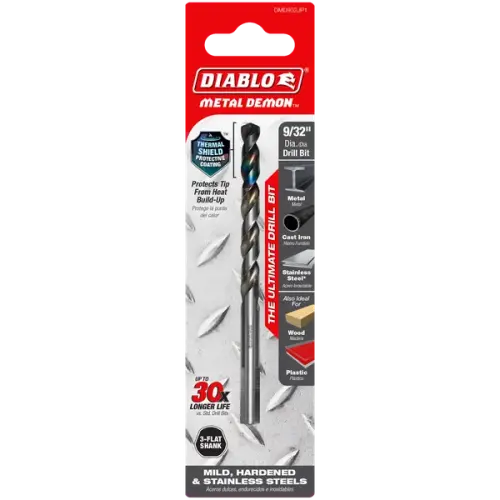 9/32" Metal Demon Drill Bit for Mild, Hardened and Stainless Steels