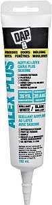DAP ALEX PLUS 74225 Acrylic Latex Caulk Plus Silicone, White, 40 to 100 deg F, 162 mL Squeeze Tube