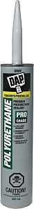 DAP 74816 Polyurethane Adhesive, Gray, 2 to 4 days Curing, 40 to 110 deg F, 300 mL Cartridge