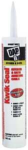 DAP KWIK SEAL 71018 Kitchen and Bath Adhesive Caulk, White, 36 hr Curing, 4.4 to 37 deg C, 300 mL Cartridge