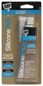 DAP Silicone Plus 73358 Window and Door Sealant, Clear, 40 to 120 deg F, 83 mL Squeeze Tube