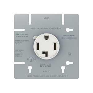 Eaton Wiring Devices 1167 1167-2-SP Power Receptacle, 3 -Pole, 125/250 V, 30 A, NEMA: NEMA 14-30R, White