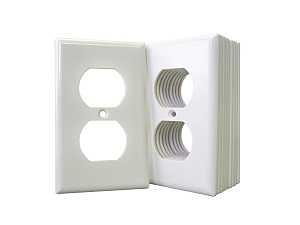 Eaton Wiring Devices 2132W-JP Receptacle Wallplate, Duplex, Standard-Size, 4-1/2 in L, 2-3/4 in W, 1-Gang, White