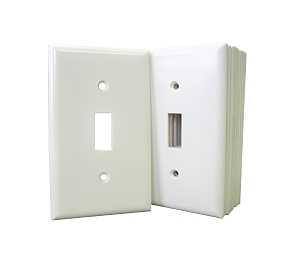 Eaton 2134W-JP Wallplate, 4-1/2 in L, 2-3/4 in W, 1-Gang, Thermoset, White, High-Gloss