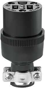 Eaton Wiring Devices 222-BOX Electrical Connector, Straight Blade, 1/4 to 39/64 in, 2-Pole, 15 A, 125 V, Black, 3-Wire