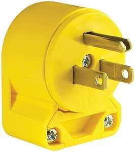 15A Angled Yellow Vinyl Plug