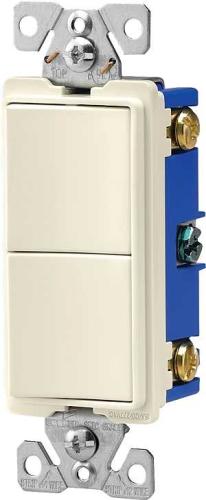 Eaton Wiring Devices 7700 7728W-BOX Combination Switch, 15 A, 120/277 V, SPST, Lead Wire Terminal, White