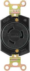 Black Single Locking Receptacle