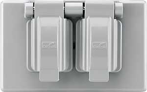 Eaton Wiring Devices S1962 Cover, 4-9/16 in L, 2-7/8 in W, Rectangular, Thermoplastic, Gray