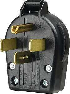 Eaton Wiring Devices S21-SP Electrical Plug, 3 -Pole, 30/50 A, 125/250 V, NEMA: NEMA 14-30P, 14-50P, Black
