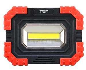 PowerZone 12241 COB Rechargeable Portable Work Light, 1-Lamp, LED Lamp, 1000 Lumens, Black with Yellow