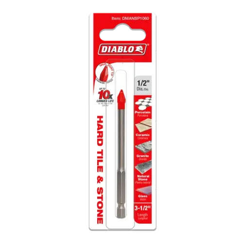 1/2" Hard Tile & Stone Carbide Tipped Drill Bit
