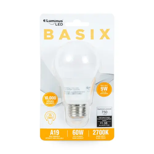 Luminus Basix 9W Led Bulb A19 2700/K 1/Blister