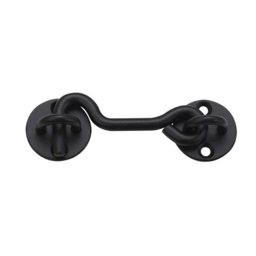 Black Heavy Duty 4in x 1.6in x 0.7in Rustic Hook and Eye Latch