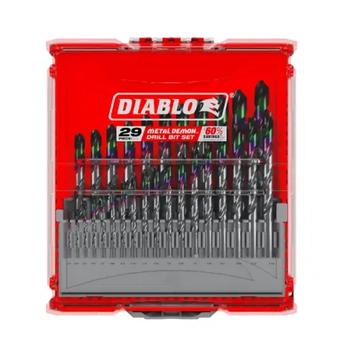 Metal Demon Drill Bits Set for Mild, Hardened and Stainless Steels (29-pc)