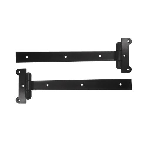 Black 12" Heavy Duty Rectangular Gate Strap Hinge (2pcs)