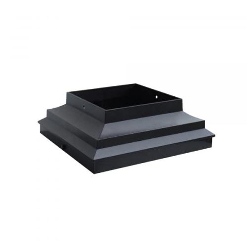 4" Black Plastic Post Cap Collar Adapter