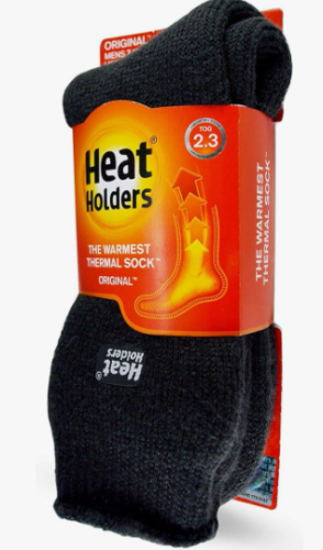 SOCKS THRML BAMBOO MENS BLACK HEAT HOLDERS/STORM VALLEY