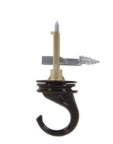 CEILING DRILLER SWIVEL HOOK 60 LB BLACK