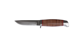 KNIFE POCKET SK-923 TK RETRO STACKED LEATHER FIXED BLADE W/ LEATHER SHEATH SARGE KNIVES