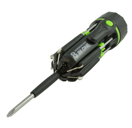 FLASHLIGHT FOLD-OUT SCREWDRIVER W/LED LITEZALL