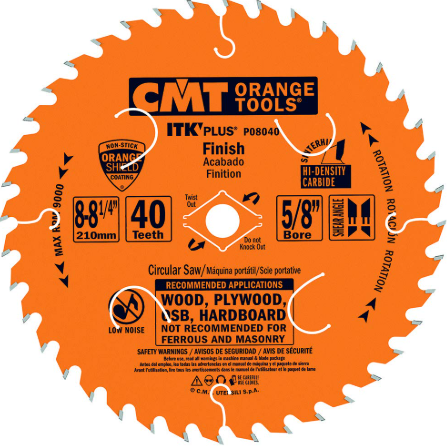 BLADE CIRC SAW 8-1/4" 40T FINISH CMT
