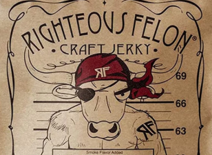BEEF JERKY 2OZ O.G. HICKORY RIGHTEOUS FELON CRAFT JERKY