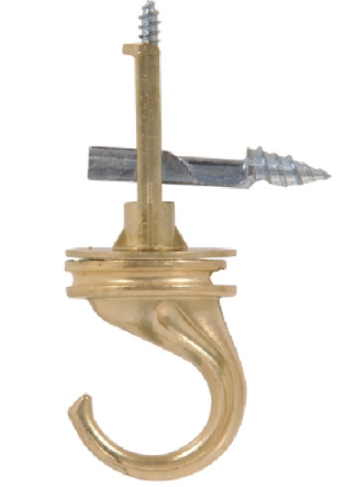 CEILING DRILLER SWIVEL HOOK 40 LB BRASS