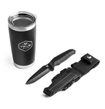 TRUE FIXED BLADE KNIFE & TUMBLER