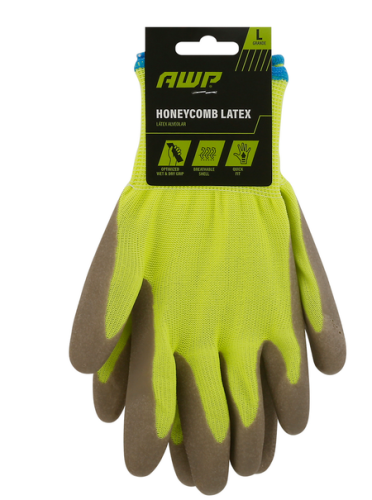 GLOVES HIVIS LATEX HNYCMB LRG