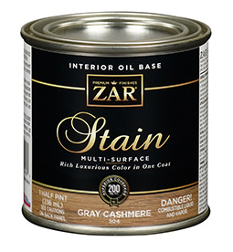 WOOD STAIN ZAR 504 GRAY CASHMERE 1/2 PT