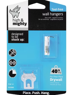 WALL HANGER 40LB 2/PK HIGH & MIGHTY