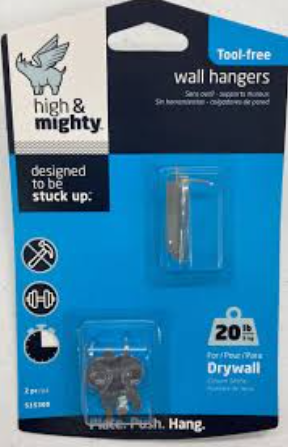 WALL HANGER 20LB 2/PK HIGH & MIGHTY