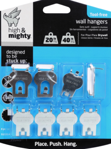 WALL HANGER ASST 20-40LB 8/PK HIGH & MIGHTY