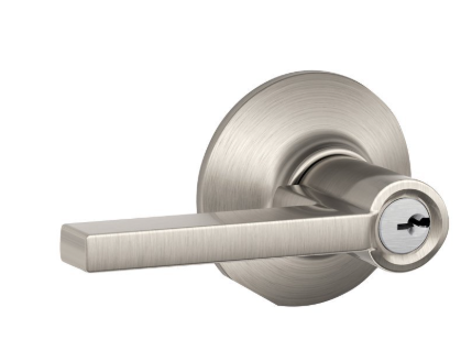 LATITUDE 619 ENTRY LEVER KEYED C K4 SAT NICKEL SCHLAGE