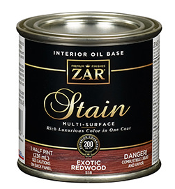 WOOD STAIN ZAR 518 EXOTIC REDWOOD 1/2 PT