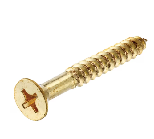 WOOD SCREW BRASS FH 6 X 1/2 PHIL