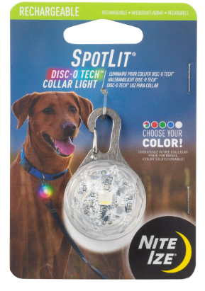 SPOTLIT DISC-O COLLAR LIGHT RECHARGEABLE NITE IZE