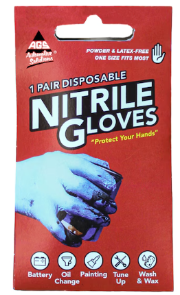 GLOVES NITRILE DISPOSABLE 1 PAIR AGS