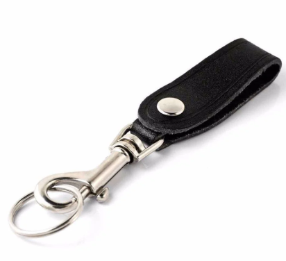 KEY STRAP LEATHER SNAP W/ RING