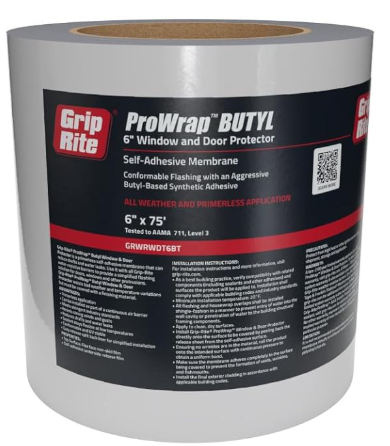 BUTYL TAPE WINDOW/DOOR 6"X75' GRIP-RITE PRIME SOURCE