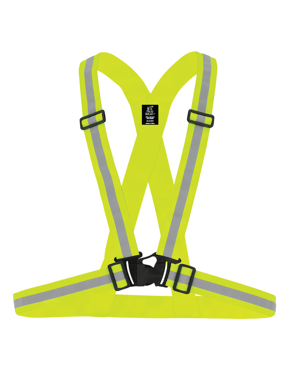 FrogWear HV Lightweight High-Visibility Yellow/Green Elastic Traffic Safety Sash