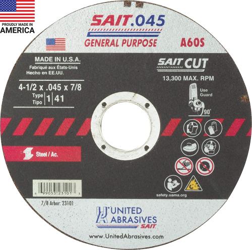 United Abrasives 4 1/2" x .045 x 7/8" Cut-Off Wheel A60S