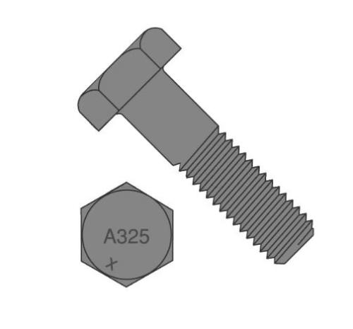3/4-10 x 2 1/4" Heavy Hex Structural Bolt, Type 1, A325 Plain