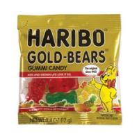 Goldbears Gummi Candy, 0.4 oz Pouches, Lemon; Orange; Pineapple; Rasberry; Strawberry, 54/Carton