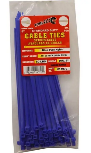 100CT 8" BLUE SD CABLE TIE