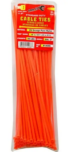 100CT 11.8" ORANGE SD CABLE TIE