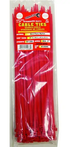 100CT 11.8" RED SD CABLE TIE