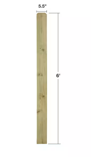 PRESSURE TREATED PINE DOG EAR FENCE PICKET 5/8X6x6'